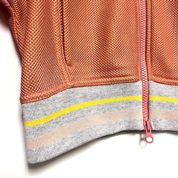 Adidas by Stella McCartney Womens Studio Bomber Jacket Size Smalll Mesh Peach - Picture 7 of 14